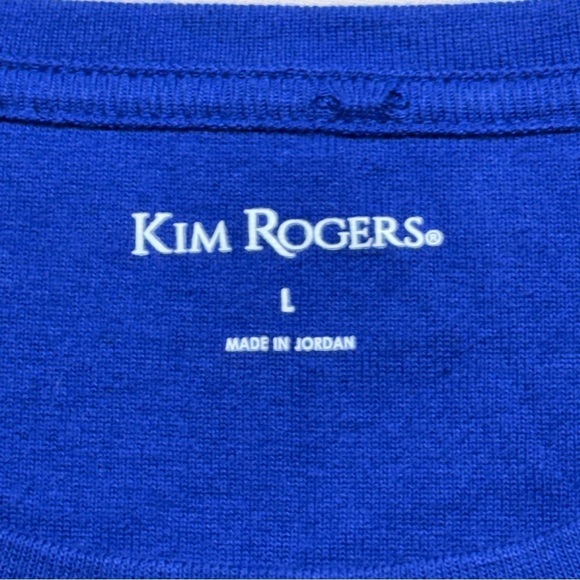 Kim Rogers Blue and White Striped Top Size Large - Picture 3 of 4